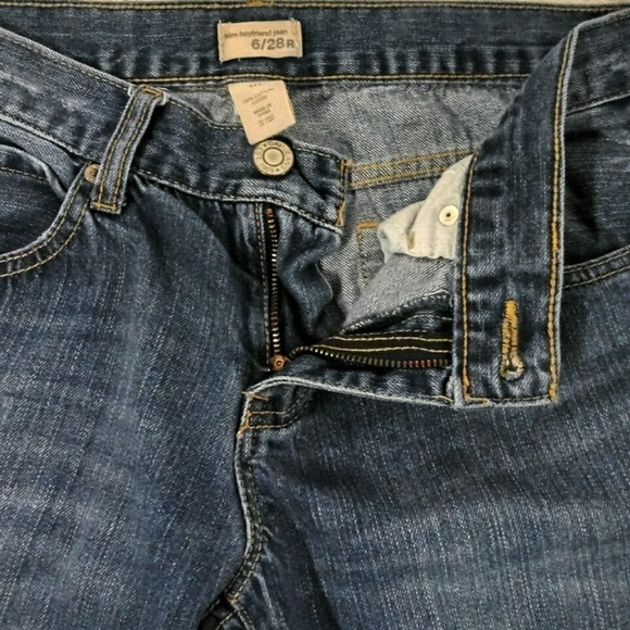 Gap Slim Boyfriend Blue Medium Wash Five Pocket Mid Rise Straight Leg Denim Jean - Picture 4 of 7